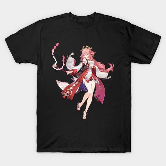 Yaemiko hoyoverse genshinnimpact mihoyo T-Shirt by starnish